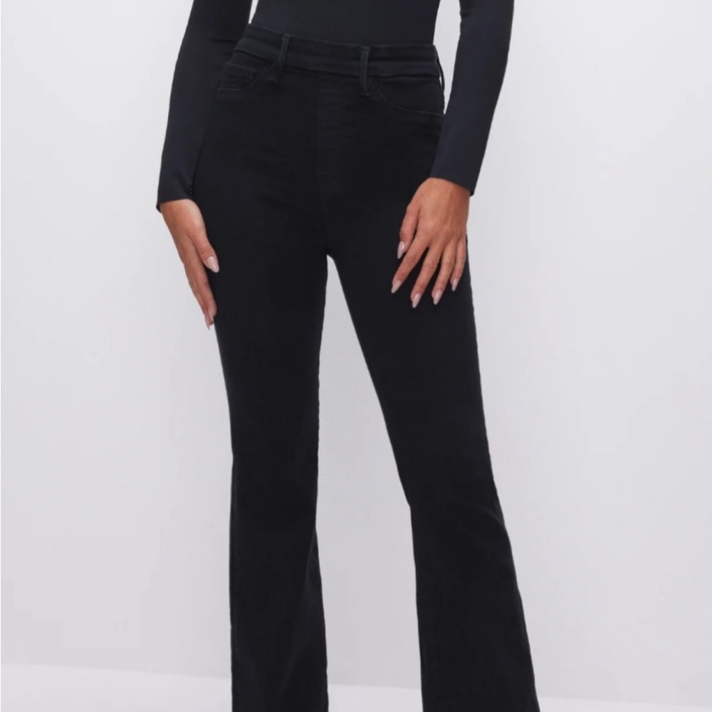 Good American Black Flare Jeans